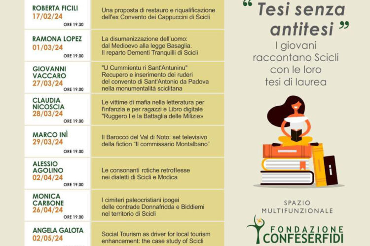 Confeserfidi Scicli per la cultura: tesi senza antitesi