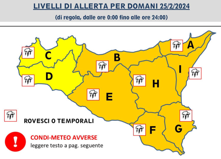 Maltempo Sicilia: temporali, grandinate e forti raffiche di vento