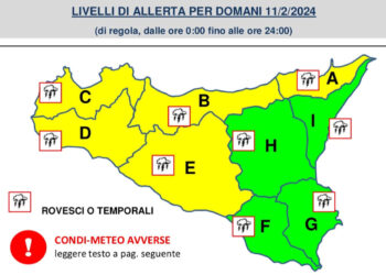 Maltempo, allerta gialla in Sicilia: temporali e venti di burrasca forte