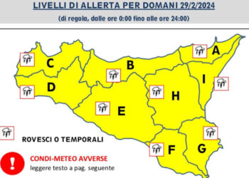 Maltempo: allerta meteo su tutta l'isola