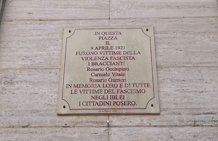 Ragusa, commemorazione 3 braccianti uccisi dai fascisti il 9 aprile 1921