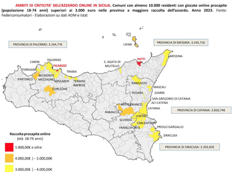 Gioco d'azzardo online: Sicilia ai vertici anche nel 2023