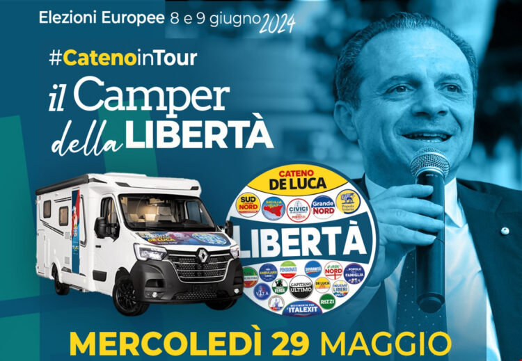 Cateno De Luca domani in tour nel Ragusano con Il Camper della libertà