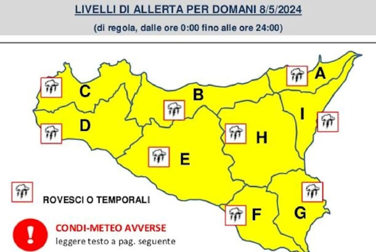 Maltempo in Sicilia, allerta meteo gialla: temporali col Ciclone Normanno