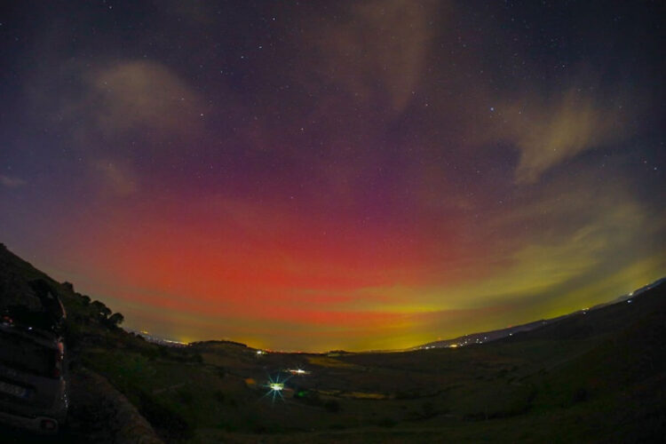 Aurora boreale sull'asse Ragusa- Chiaramonte Gulfi per la prima volta