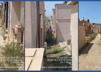 Scerbature e pulizia del cimitero di Comiso