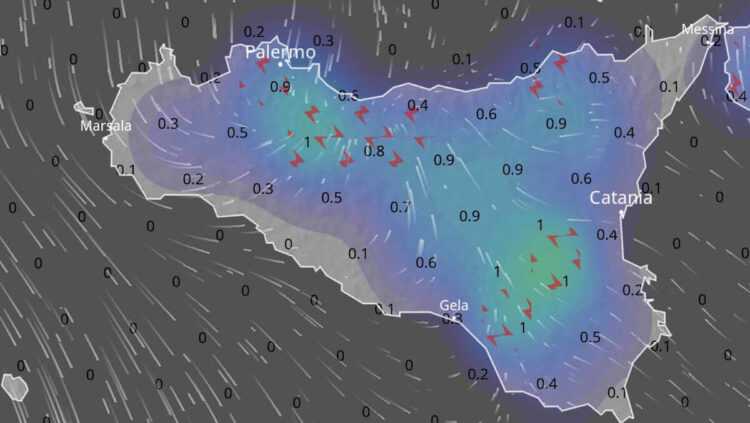 Meteo Sicilia: nel pomeriggio pioggia e temporali sparsi