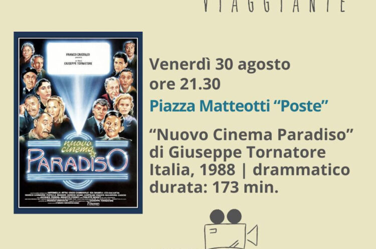 Nuovo Cinema Paradiso venerdì in piazza Poste a Ragusa