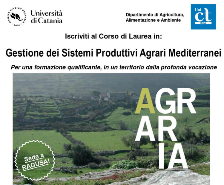 Ragusa, il corso di laurea su Gestione dei Sistemi Produttivi Agrari Mediterranei