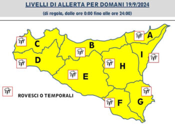 Maltempo in Sicilia: avviso per allerta gialla