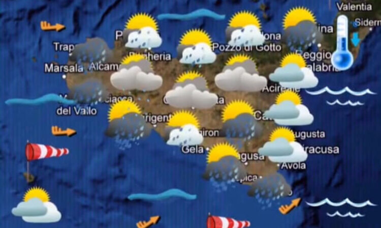 Maltempo in Sicilia: temporali sparsi e temperature autunnali