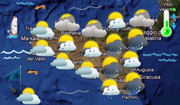 Maltempo in Sicilia: sabato con piogge e temporali sparsi