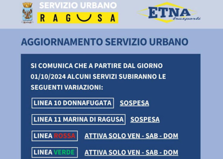 Ragusa, aggiornamento sul Trasporto Pubblico Urbano