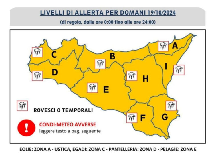 Maltempo in Sicilia: domani allerta arancione anche a Ragusa