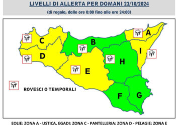Maltempo in Sicilia, allerta meteo per piogge da isolate e a carattere temporalesco