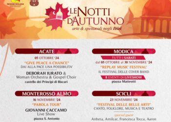 Le Notti d'Autunno a Modica, Scicli, Acate e Monterosso: le date dei concerti in piazza