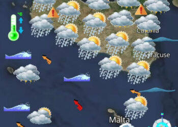 Maltempo, vortice ciclonico tra la Sicilia e la Tunisia: ancora temporali sui settori ionici