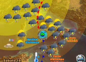 Maltempo nel weekend, vortice ciclonico sul Mediterraneo: in arrivo forti piogge e nubifragi