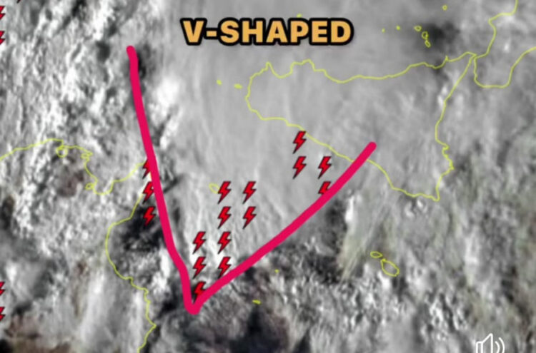 Allerta Meteo: temporali V-Shaped in formazione sul Canale di Sicilia