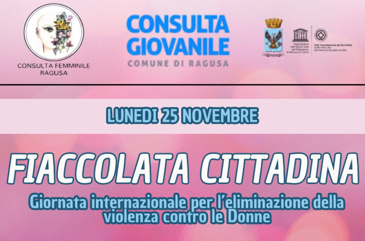Giornata Internazionale contro violenza sulle donne: fiaccolata a Ragusa