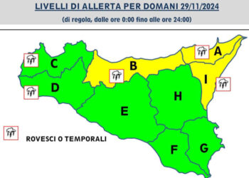 Allerta gialla per maltempo in Sicilia: ecco dove