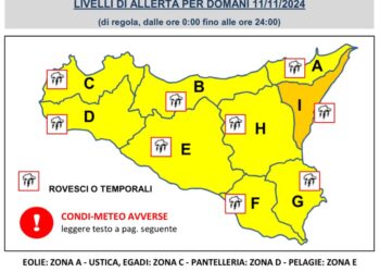 Maltempo in Sicilia da stasera e per le successive 24-36 ore
