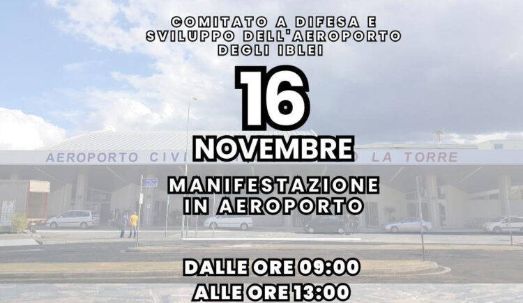 Manifestazione all'aeroporto di Comiso: sabato 16 novembre