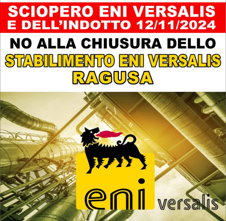 Sciopero 12 novembre Eni Versalis Ragusa