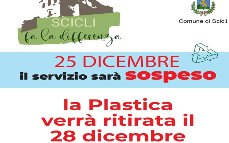 Scicli, differenziata: servizio sospeso il 25 dicembre