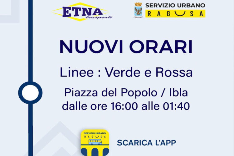 Ragusa, anticipato alle 16 l’orario delle navette da per Ibla