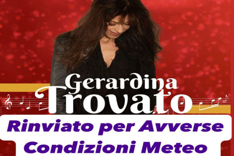 Rinviato per maltempo al 29 dicembre concerto Gerardina Trovato