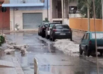 Maltempo a Pozzallo, grandine e ghiaccio sulle strade
