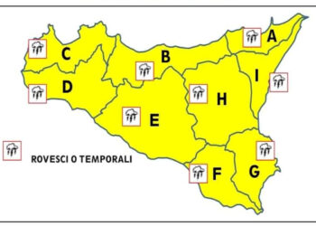 Maltempo in Sicilia, allerta gialla per temporali e forte vento