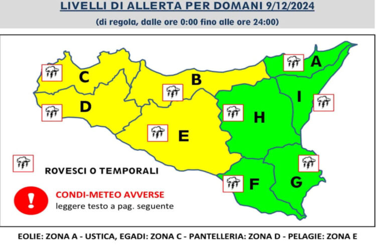 Meteo Sicilia: ancora allerta maltempo con pioggia e vento forte