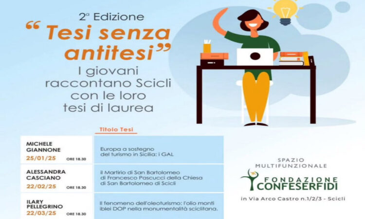 Tesi senza antitesi, i giovani raccontano Scicli con le loro tesi di laurea: ecco le date