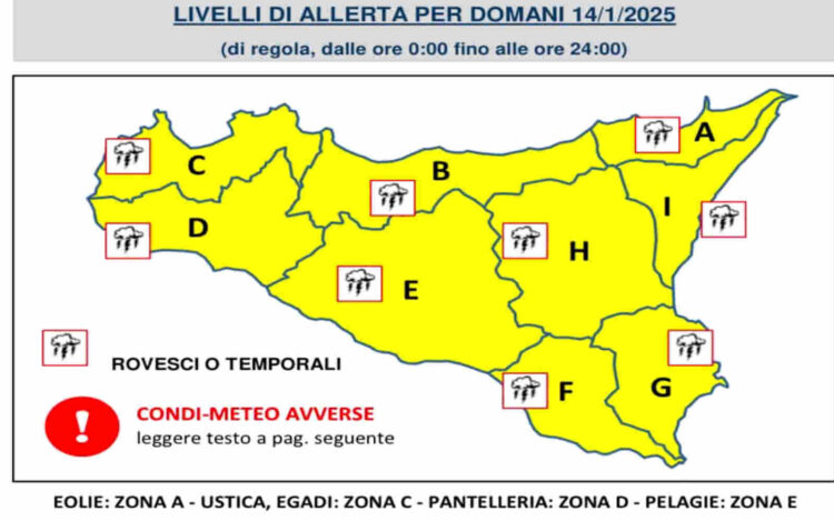 Maltempo in Sicilia: allerta gialla per rischio forti temporali e mareggiate