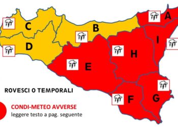 Maltempo in Sicilia, domani 17 gennaio allerta rossa a Ragusa, Siracusa, Catania e Messina