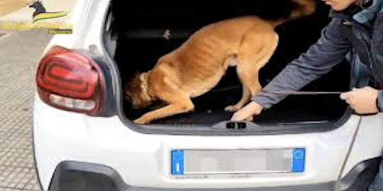 Un chilo di cocaina nella ruota di scorta di un'auto agli imbarcaderi di Messina