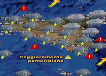Maltempo in Sicilia, peggioramento pomeridiano: fortunale e temporali