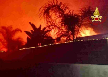 Catania, vasto incendio minaccia abitazioni vicino Oasi del Simeto
