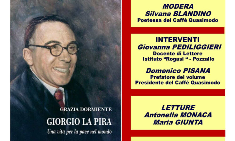 Modica, al Quasimodo libro di Grazia Dormiente su Giorgio La Pira