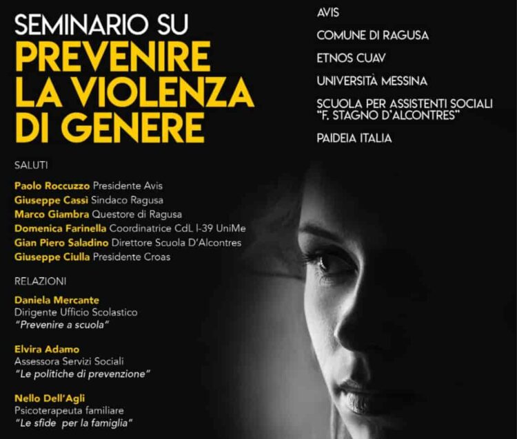 Ragusa, un seminario su Prevenire la violenza di genere
