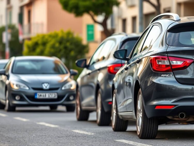 auto parcheggiate in fila