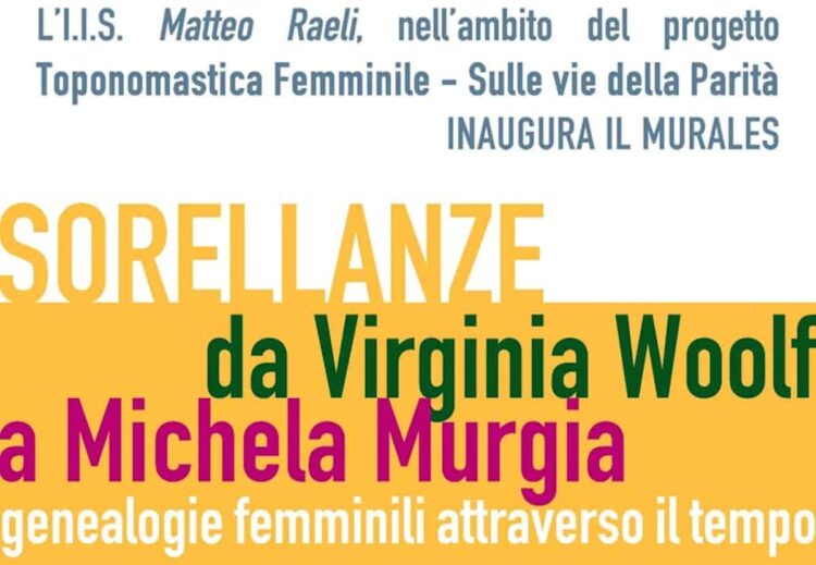 Noto, inaugurazione del murales Sorellanze da Virginia Woolf a Michela Murgia