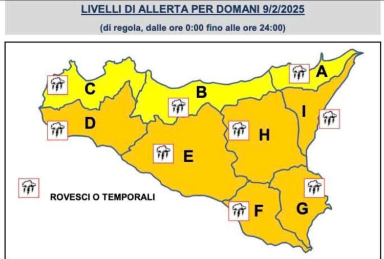 Maltempo in Sicilia, allerta meteo arancione anche a Ragusa: temporali e vento forte