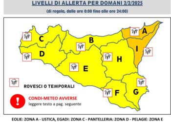 Maltempo in Sicilia, domenica di allerta meteo: piogge e temporali già da stasera
