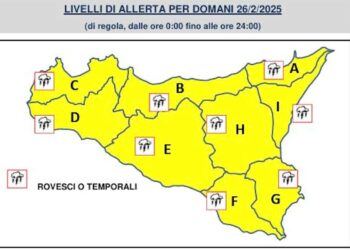 Maltempo in Sicilia, allerta gialla: domani piove