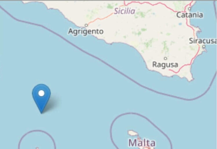Terremoto oggi nel Canale di Sicilia: scossa magnitudo 3.1