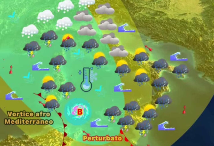 Maltempo in Sicilia: da stasera forti piogge e rischio nubifragi per vortice ciclonico