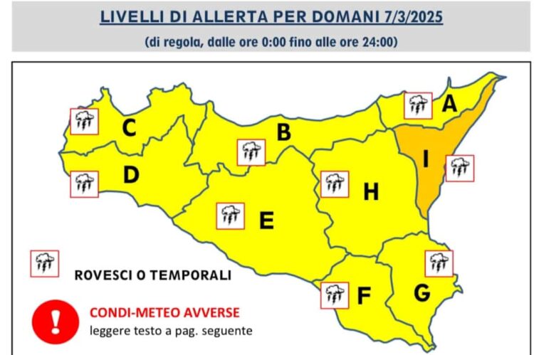 Maltempo in Sicilia, allerta meteo il 7 marzo: scuole chiuse in alcuni Comuni